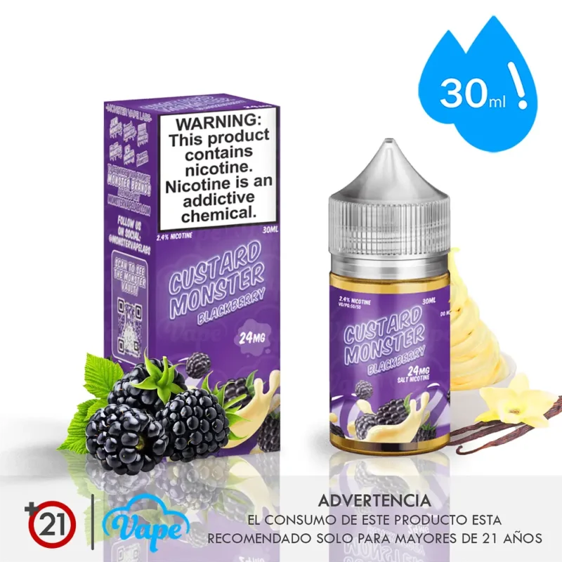 Custard Monster Salt – Blackberry 30ml
