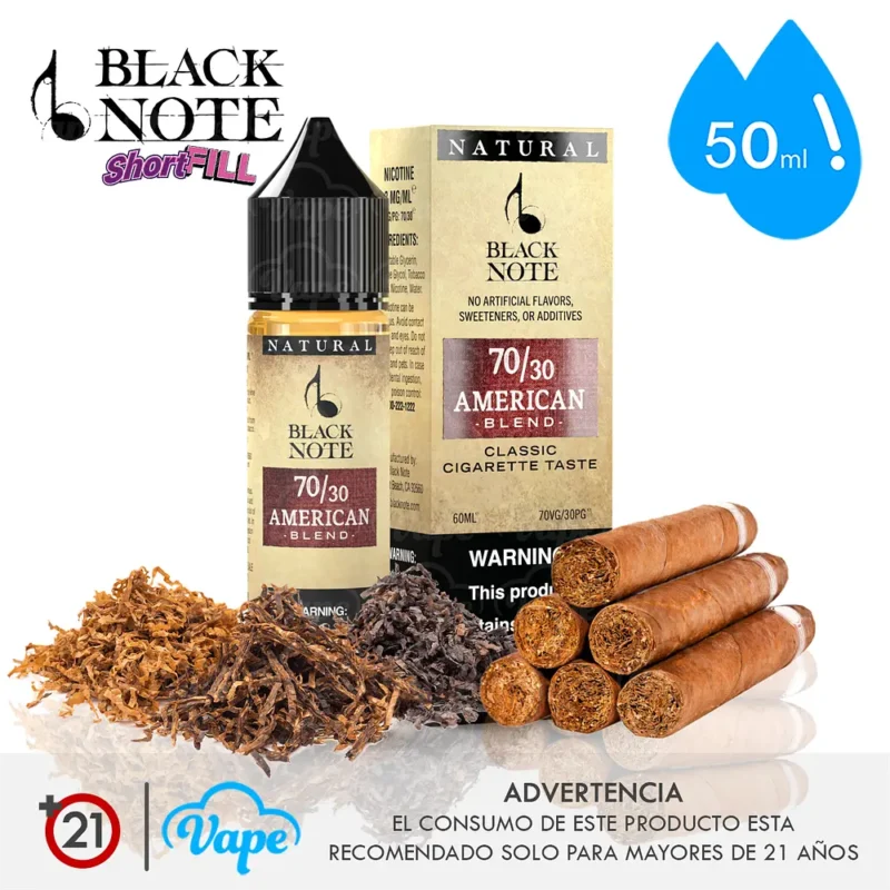 Black Note Shortfill – American Blend 50ml