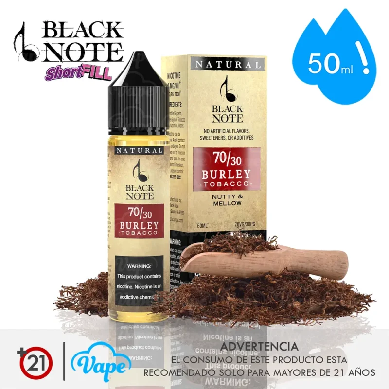 Black Note Shortfill – Burley Tobacco 50ml