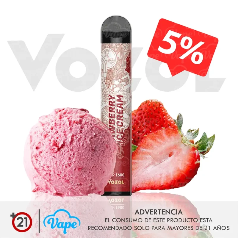 Vozol BAR 2200 Puffs 50mg – Strawberry Ice Cream