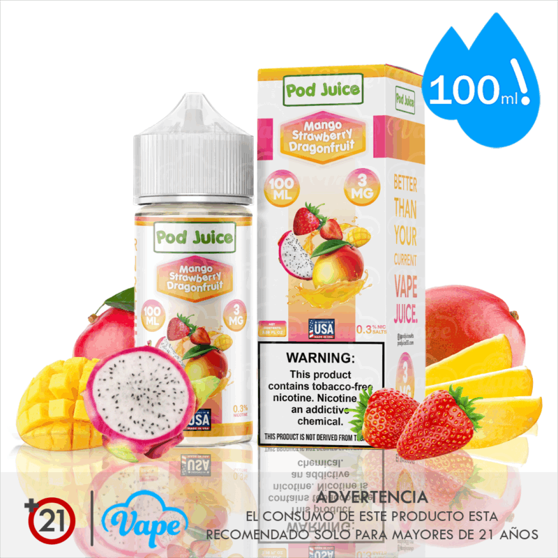 Pod Juice – Mango Strawberry Dragonfruit 100ml