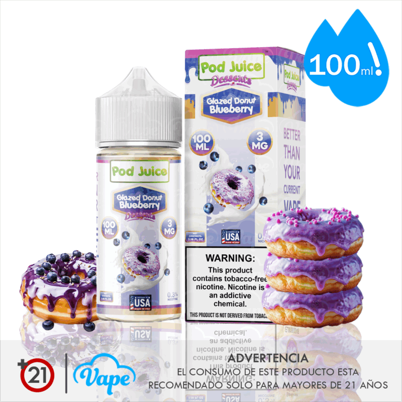 Pod Juice – Glazed Donut Blueberry 100ml