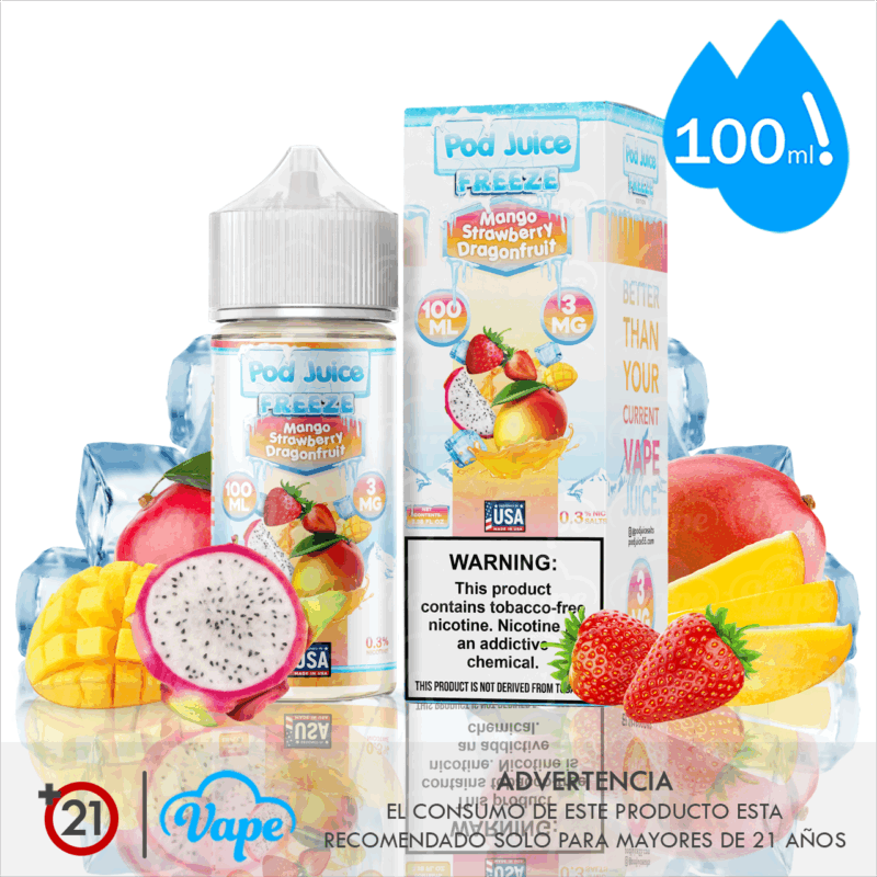 Pod Juice Freeze – Mango Strawberry Dragonfruit 100ml