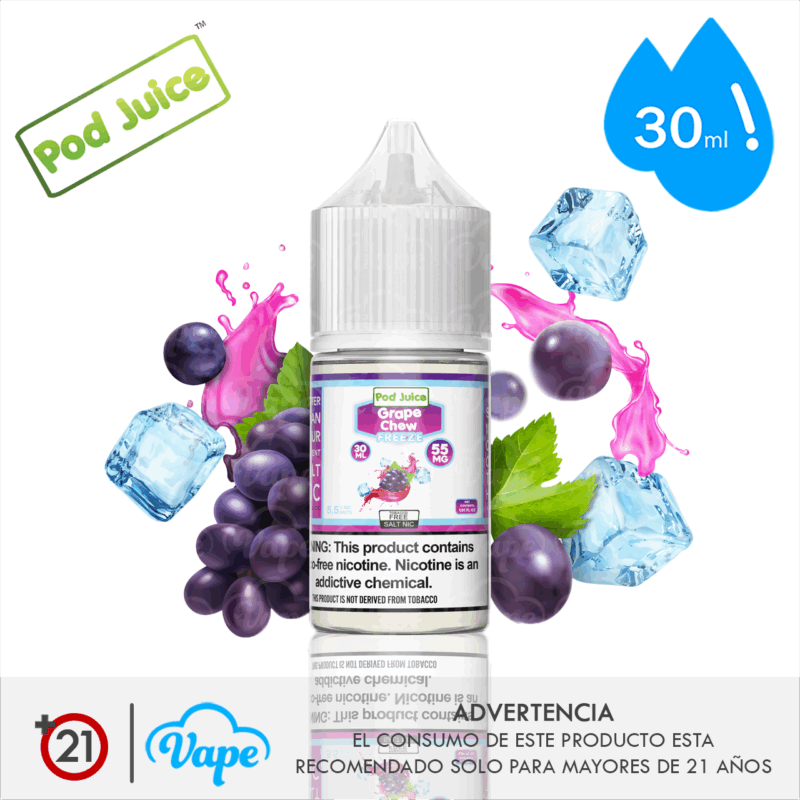 Pod Juice Freeze Salt – Grape Chew 30ml