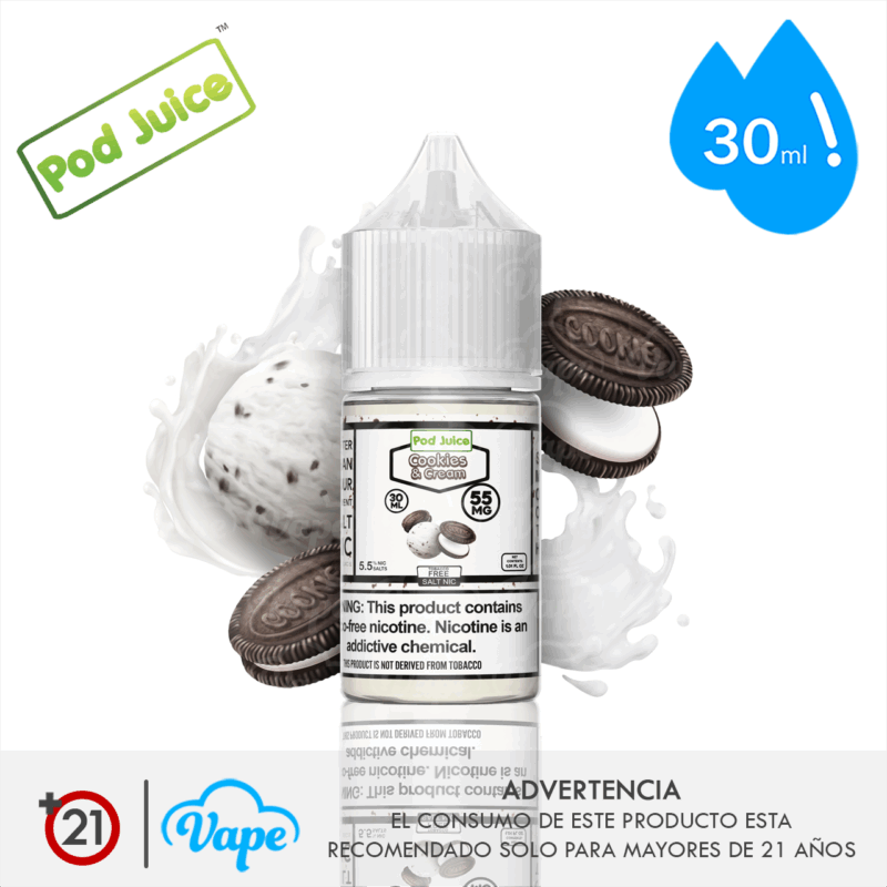 Pod Juice Salt – Cookies & Cream 30ml