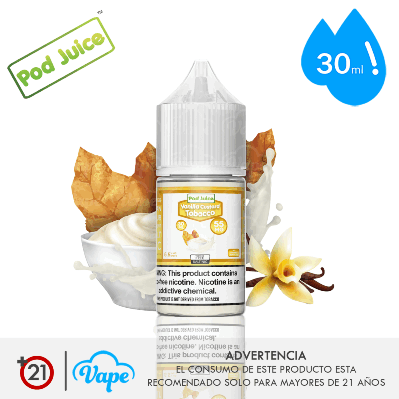 Pod Juice Salt – Vanilla Custard Tobacco 30ml