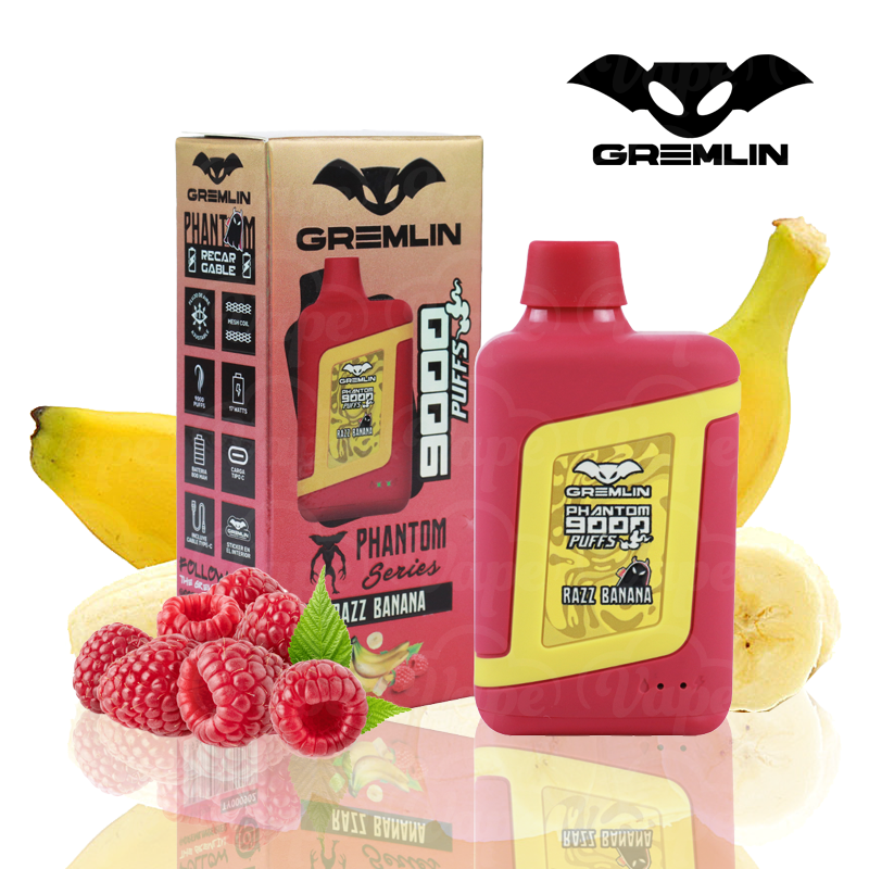 Gremlin Phantom 9000puff/15ml – Razz Banana