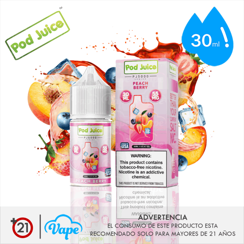 Pod Juice Salt – Peach Berry Ice 30ml