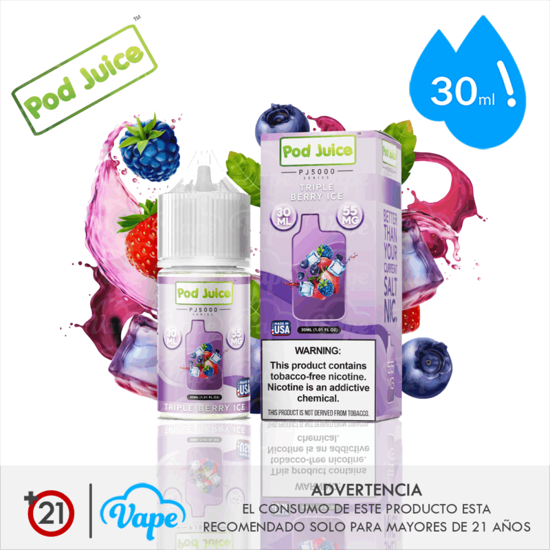 Pod Juice Salt – Triple Berry Ice 30ml