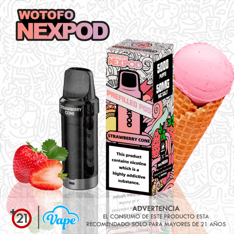 Cartucho nexPOD – Strawberry Cone 10ml 5.0%