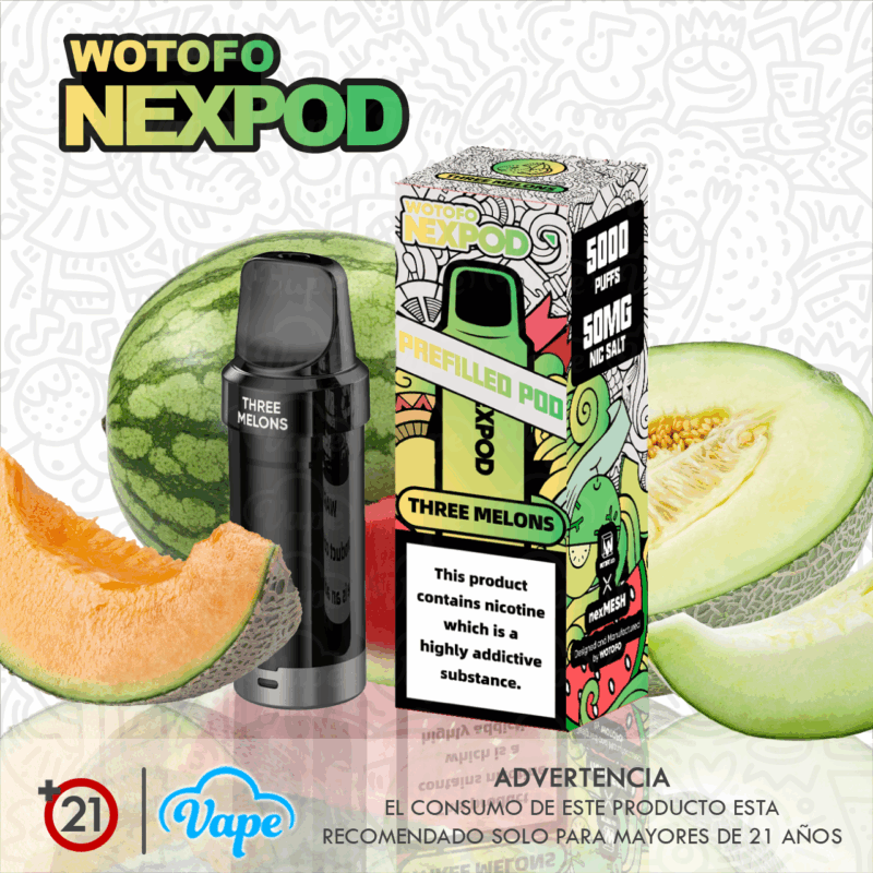Cartucho nexPOD – Three Melons 10ml 5.0%