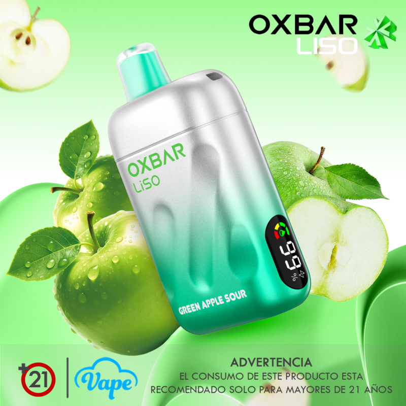 Desechable OXBAR Liso – Green Apple Sour 28000 puff / 50mg