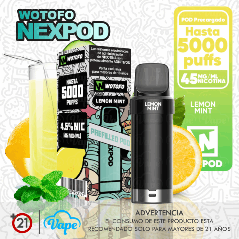 Cartucho nexPOD – Lemon Mint 10ml 5.0%