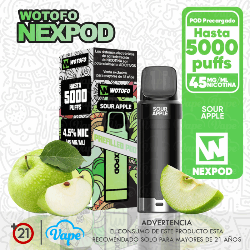 Cartucho nexPOD – Sour Apple 10ml 5.0%